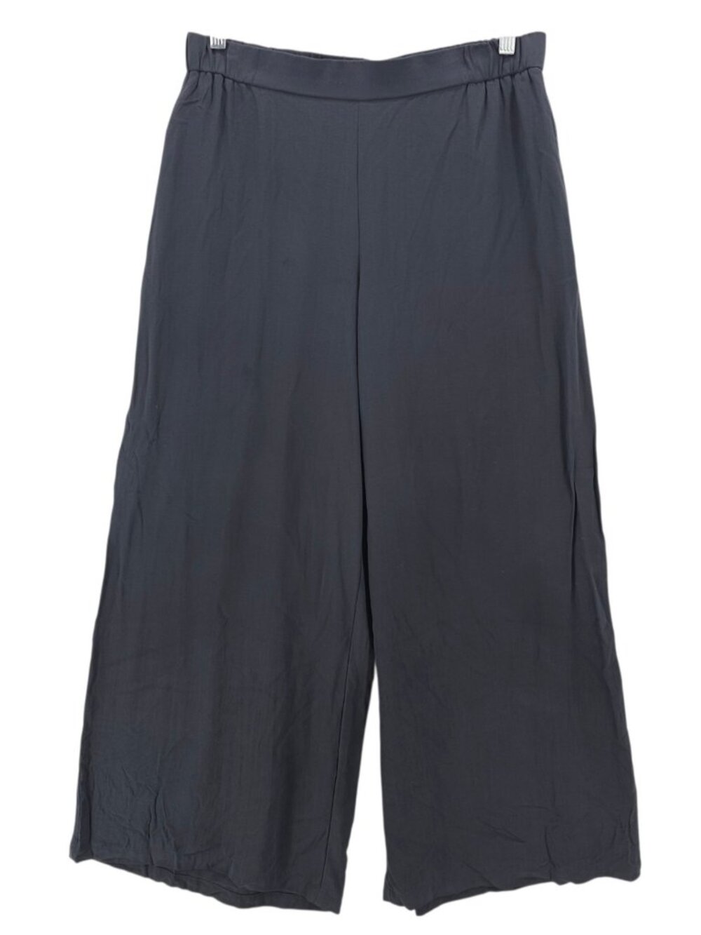EILEEN FISHER Gray 100% Silk Wide Leg Pants High Waisted SMALL - STAINS!